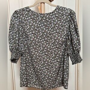 SHEIN Black and White Floral Blouse